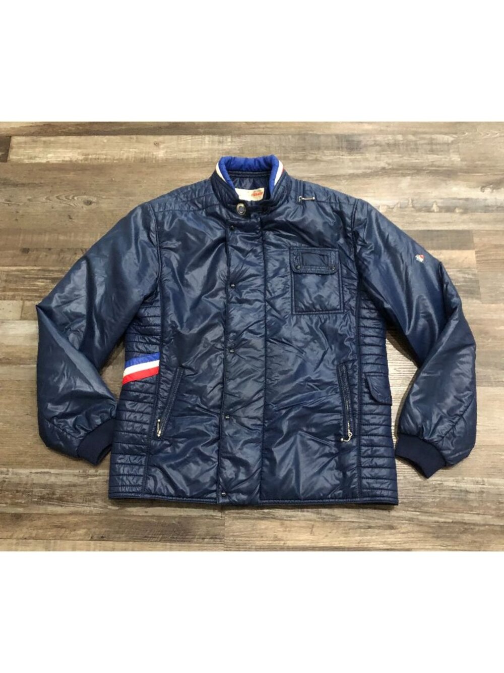 Vintage Fusalp France Adult Large Quilted Ski Jacket Alpine Tri Stripe80s